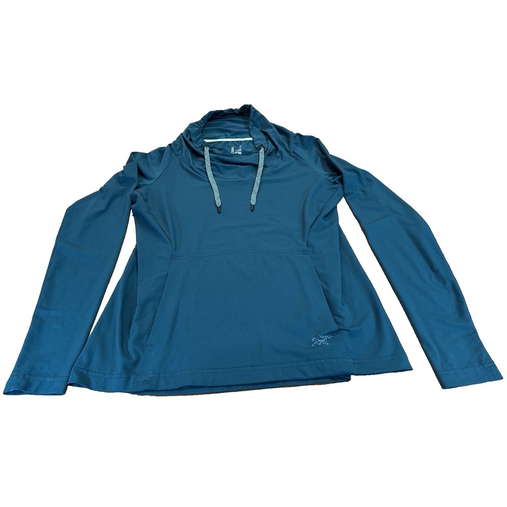 Arcteryx Womens Varana Green Cowl Neck Pullover Trim Fit Kangaroo Pocket Size M